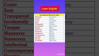 Vocabulary Words for Ielts🔥🥰🔥 words learn shorts [upl. by Amahs]