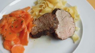 Schweinefilet im Kräutermantel mit Sahnekarotten und Bandnunden  FinnKocht [upl. by Eliason]