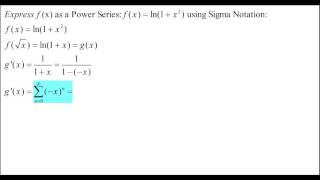 Power Series for ln1x² [upl. by Kata428]