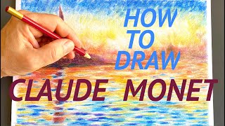 Monet drawing with colored pencils  Step by step [upl. by Niveg25]