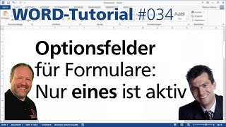 Word Optionsfelder für Formulare  nur eines ist aktiv • Für 2013 2010 • Markus Hahner® [upl. by Costanzia65]