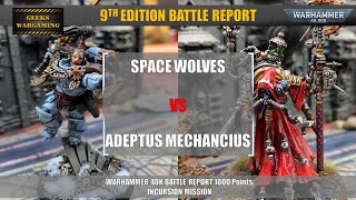 Warhammer 40k 9th Edition Space Wolves vs Adeptus Mechanicus 1000 Points [upl. by Artap394]