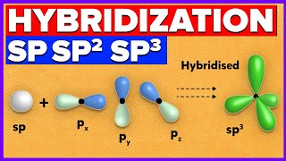 Hybridization of Atomic Orbitals  SP SP2 SP3 Hybridization of Carbon [upl. by Arag]