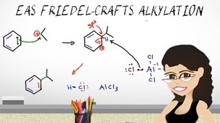 FriedelCrafts Alkylation Reaction Mechanism EAS Vid 6 by Leah4sci [upl. by Tekcirk]