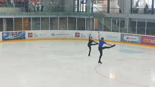 Mishina and Galliamov New short program 20232024 [upl. by Delcine]