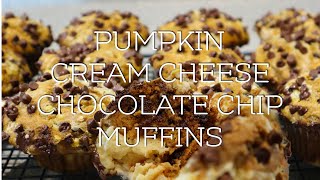 ASMR Bake With Me FallInspired Pumpkin Cream Cheese Chocolate Chip Muffins [upl. by Jovita]