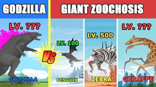 Godzilla vs Giant Zoochosis Level Challenge  Monster Animation [upl. by Ahsiakal]