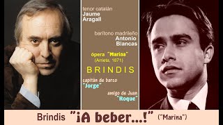 Brindis de los marineros  quot¡A beberquot quotMarinaquot1871 por Aragall y Blancas  Con texto HD vol [upl. by Atram]