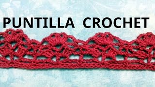 PUNTILLA en tejido crochet o ganchillo N°19 tutorial paso a paso Moda a Crochet [upl. by Ahsyak724]