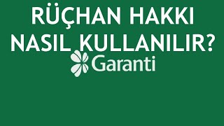 Garanti BBVA Rüçhan Hakkı Nasıl Kullanılır [upl. by Noell187]