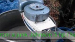 1968 1802 Evinrude mate 15 HP Outboard Motor Resurrection With Johnson 3 HP parts [upl. by Saltsman]