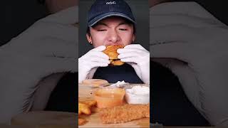 ASMR EATING CHEESE BURGERS asmreating asmreating mukbangeatingsound shorts shortvideo [upl. by Ennayd490]