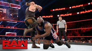 Mark Henry vs Braun Strowman Raw Feb 13 2017 [upl. by Ecydnac]