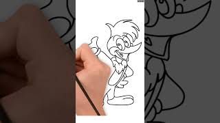 🐦How To Draw WOODY WOODPECKER 🐦 drawinglesson drawinglessonforkids drawing howtodraw [upl. by Allin943]