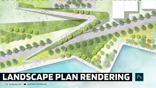 Landscape design master plan rendering in Photoshop [upl. by Adnim274]