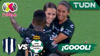 ¡Gol de Cuadrado y acerca a las laguneras  Monterrey 21 Santos  Liga Mx Femenil AP2024J3  TUDN [upl. by Ardekal]