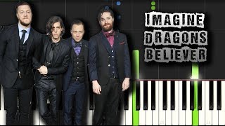 Imagine Dragons  Believer  Piano Tutorial Synthesia Download MIDI  PDF Scores [upl. by Cenac358]