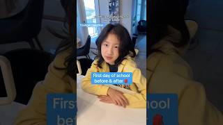 First day of school before amp after🎒😝 is that you too funnyvideo relatable school reaction [upl. by Nylaf]