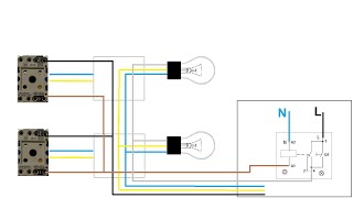 Treppenhausschaltung verdrahten  Taster mit Zeitrelais amp Lampe anschließen  Taster Schaltung [upl. by Alakcim612]