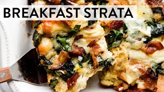 Breakfast Strata  Sallys Baking Recipes [upl. by Anaeirb]