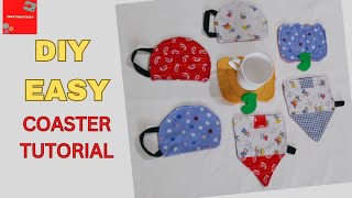 DIY EASY COASTERS 3 TYPE for beginner Home Deco amp Sewing Gifts Ideas Free Pattern [upl. by Casady]