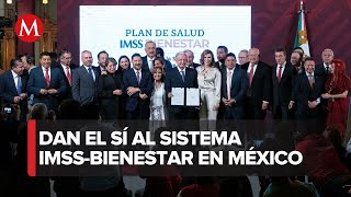 AMLO y gobernadores firman acuerdo nacional para la federalización del IMSSBienestar [upl. by Norvell]