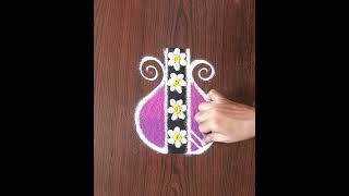 Sayalis Rangoli  Easy amp Simple Daily Rangoli Ep 0446  Flowers Rangoli shorts rangoli art [upl. by Gunnar]