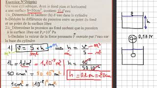 Pression et Force Exercice Corrigé dun Devoir [upl. by Ailam520]