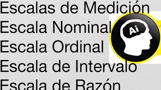 Escalas de medición estadística nominal ordinal de intervalo de razón [upl. by Nevyar]