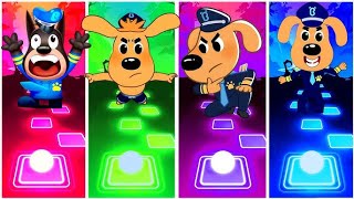 Sheriff Labrador 🆚 Police Officer 🆚 Sheriff Papillon 🎶 Tiles Hop EDM Rush [upl. by Ainotahs635]