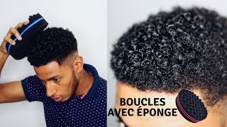 COMMENT DÉFINIR SES BOUCLES AVEC UNE ÉPONGE  ROUTINE CHEVEUX BOUCLÉS GARÇON [upl. by Anuaf]