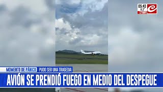 Tremendo video ¡avión se prendió fuego tras salir del aeropuerto [upl. by Aniwde]