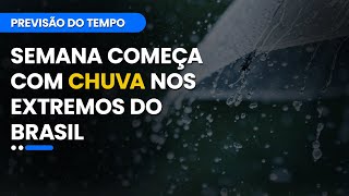 Previsão 15072024  Semana começa com chuva nos extremos do Brasil [upl. by Cox]