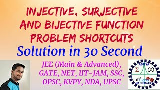 Injective Surjective and Bijective function problem Shortcut methods  JEE Mains maths tricks [upl. by Ule977]