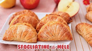 SFOGLIATINE CUOR DI MELA 🍎di PASTA SFOGLIA  Ricetta Facile  Apple puff pastries [upl. by Dasie563]