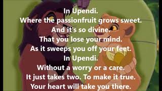 Upendi  Disney The Lion King 2  Lyrics [upl. by Pazice749]