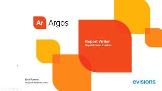 Argos 54 Report Writer Training [upl. by Foscalina]