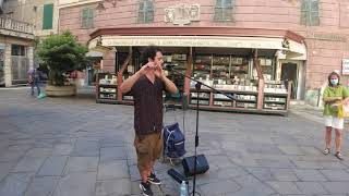 Amazing Flute Busker Performs in the streets of Italy [upl. by Arfihs518]