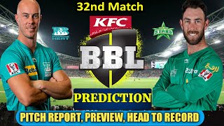 Brisbane Heat vs Melbourne Stars 32ND Match Prediction BBL 2021  BRH vs MST Dream11 [upl. by Ahseirej]