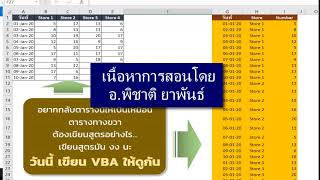 เรียนExcel กลับตารางให้เป็นDatabase ด้วย VBA VBA convert cross tab to Database [upl. by Enilatan824]