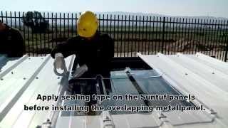 How to install a corrugated polycarbonate skylight sheet on a metal roof SUNTUF® Installation Video [upl. by Jo-Anne]