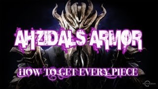 Skyrim DragonBorn Ahzidals Armor  How to get every piece [upl. by Aimal]