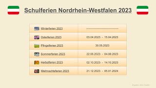 Schulferien Nordrhein Westfalen 2023 [upl. by Enitsuga]