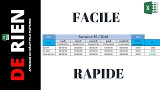 simple suivi horaire hebdomadaire avec horaire personnalisable [upl. by Idnas]