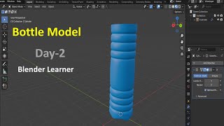 Bottle Model in Blender Day 2  blender tutorial modeling  blender tutorial for beginners [upl. by Collins]