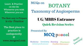 QuizMCQs on Botany  Taxonomy of Angiosperms MCQ Quick Revision Series New Improved Mobile view [upl. by Demp]