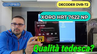 Decoder Digitale Terreste DVBT2 XORO HRT 7622 NP  Qualità tedesca [upl. by Adlitam922]