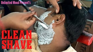 💈Full Clean Shave Face with Straight Razor Shaving Cream at Roadside Barber Shop amp Head Massage [upl. by Ajtak]