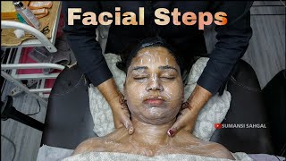 Facial Steps  Facial at parlour  Facial steps Tutorial  Proper hand movements Techniques massage [upl. by Zanze]