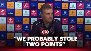 quotA neversaydie teamquot Justin Longmuir on draw vs Collingwood ✊  Press conference  Fox Footy [upl. by Quinton]